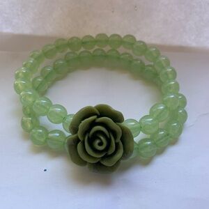 Handmade silicone and glass beads bracelet